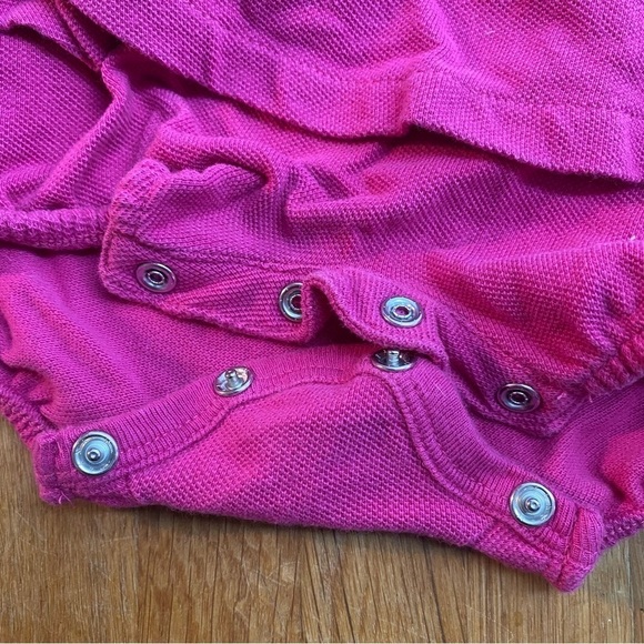 🎉3 For 15$🎉Ralph Lauren Baby Girl Pink T-Shirt Dress with Collar Size 12 M - Picture 6 of 7